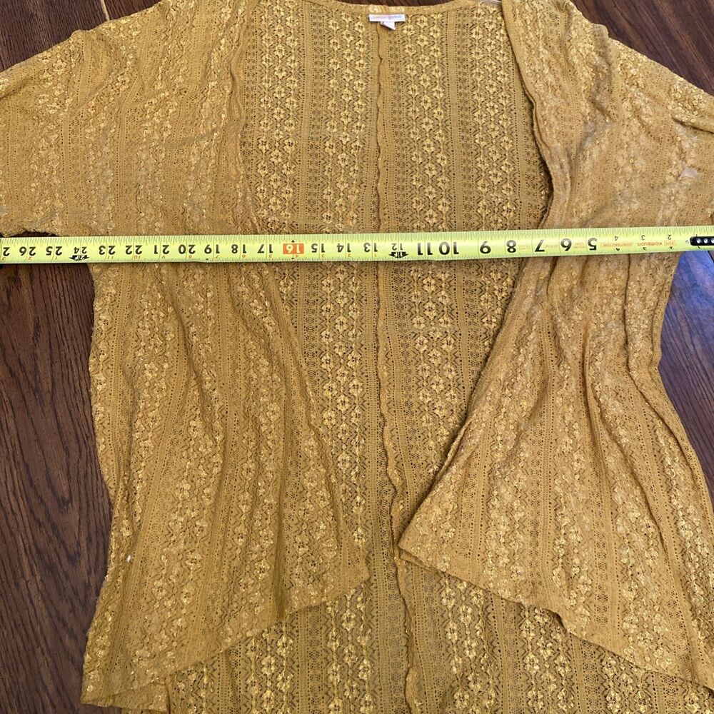 Lularoe Beach Cover Up Women’s Size Medium Yellow Ochre Open Front - Picture 9 of 10